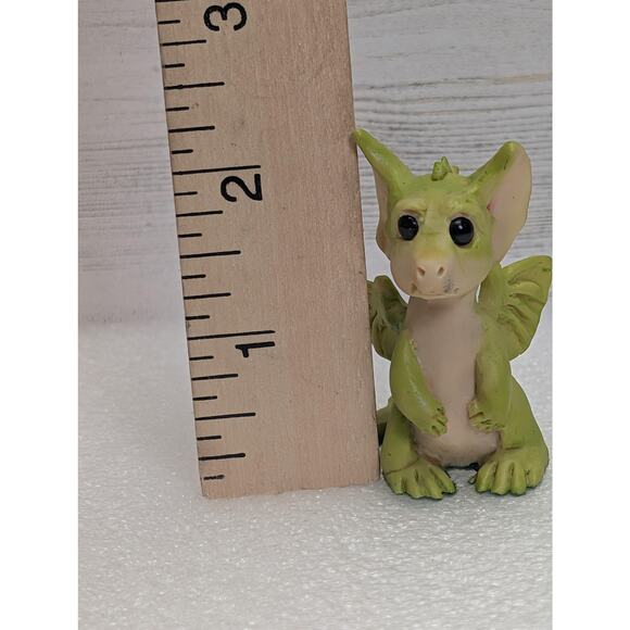 Vintage 1989 Pocket Dragons Baby Brother Figurine Real Musgrave Resin Green - Picture 9 of 10